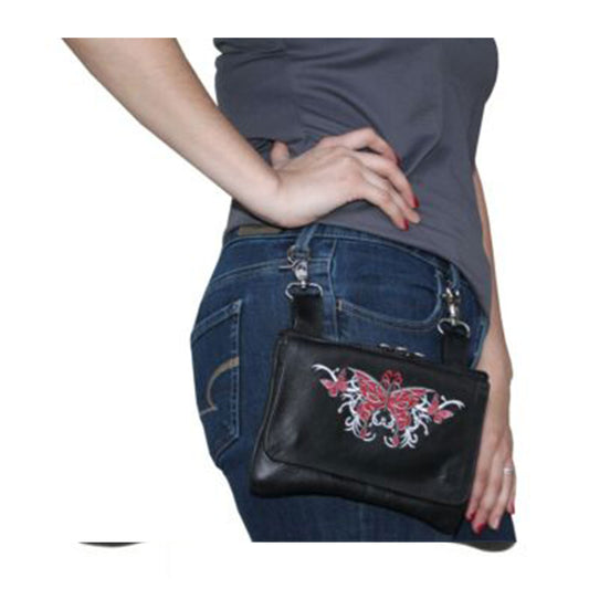 Adjustable strap of Leather Loop Bag Convertible Crossbody for comfortable hands-free wear.