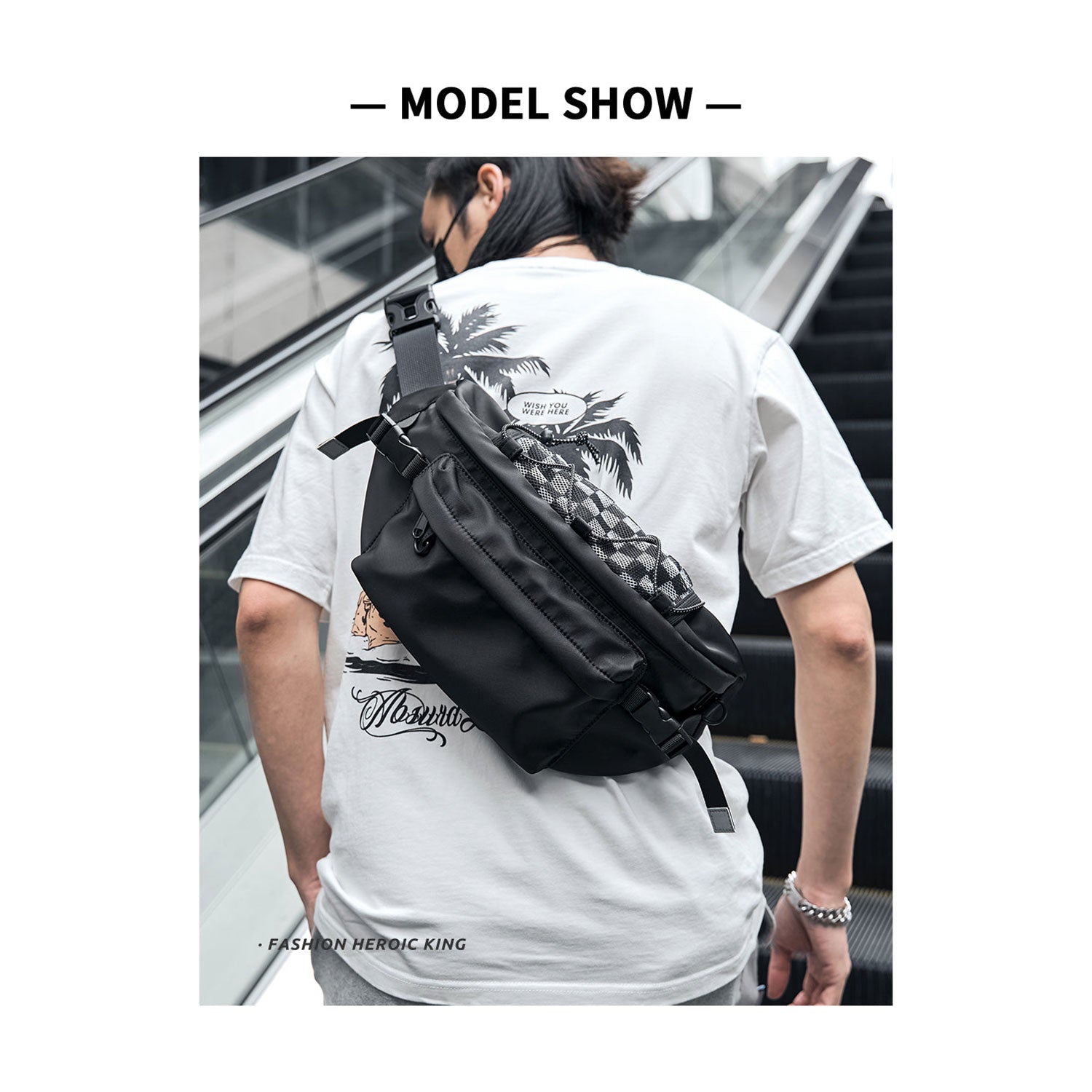 Black Bum Bag Street Style Fashion