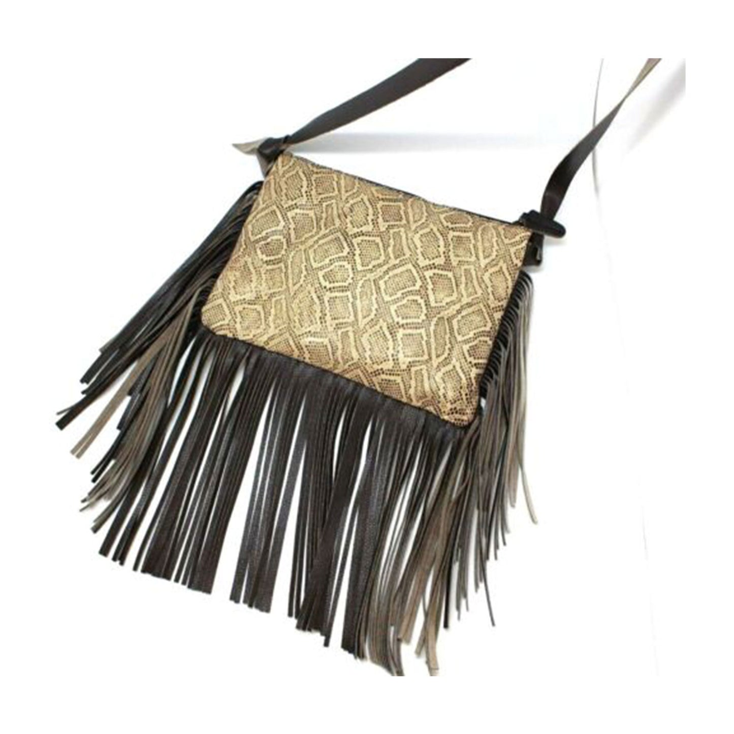 Fringed Crossbody Bag Brown Cobra | Bags for Women