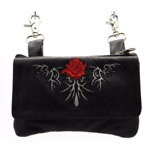 Leather clip-on Loop Belt bag for women