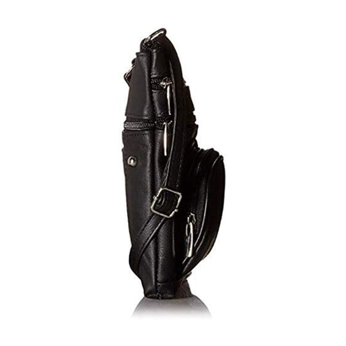 Multi Pocket Organizer Crossbody Leather Bag with Phone Holder
