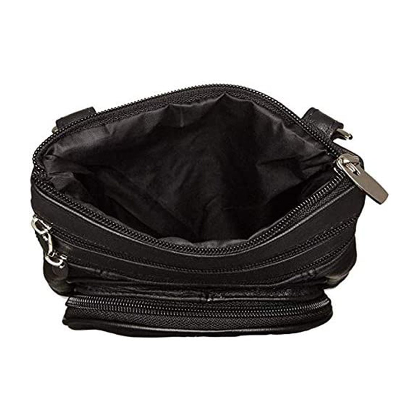 Multi Pocket Organizer Crossbody Leather Bag with Phone Holder