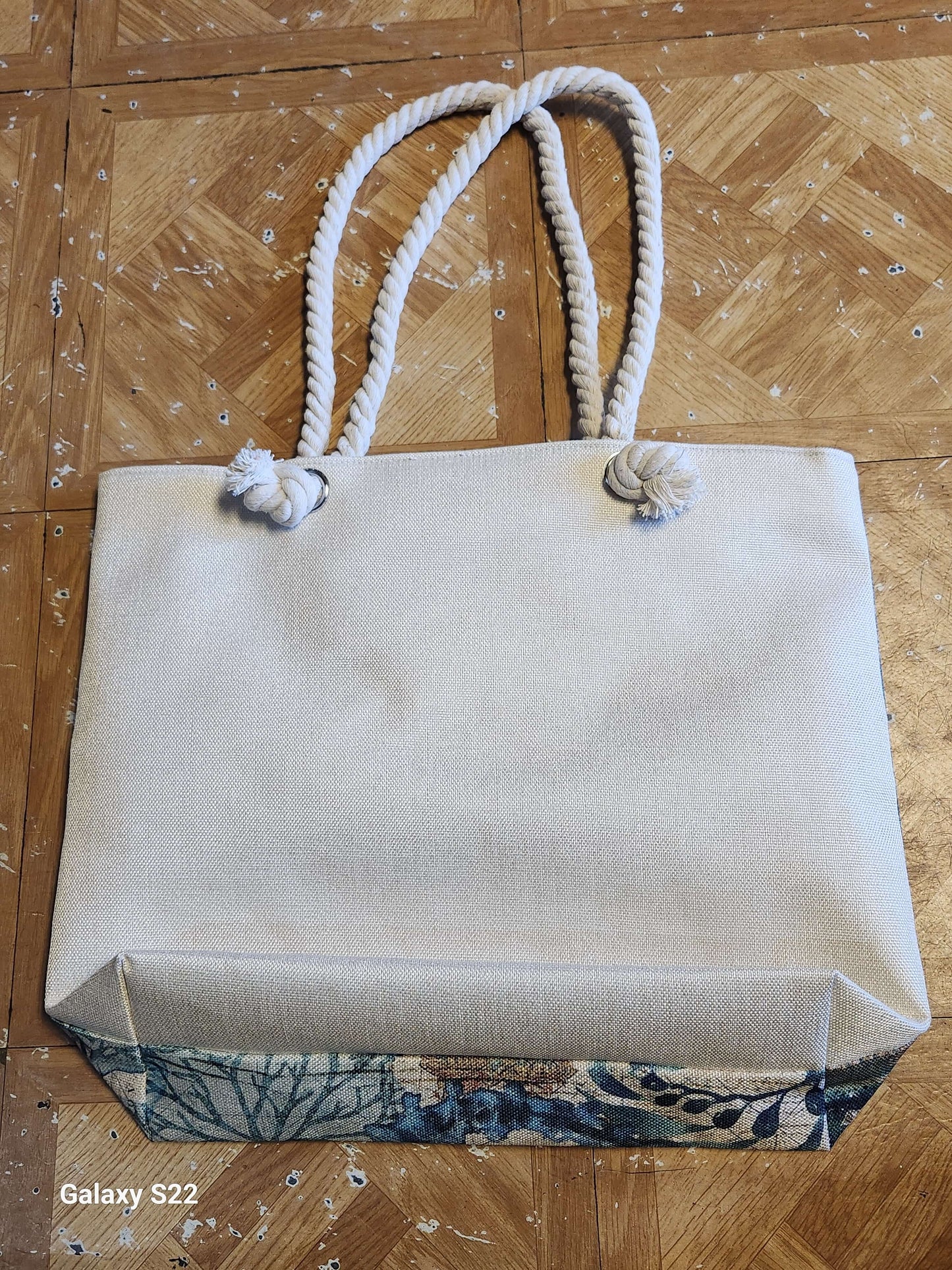 Horse sea fish tote bag for women with sturdy handles and nautical design.