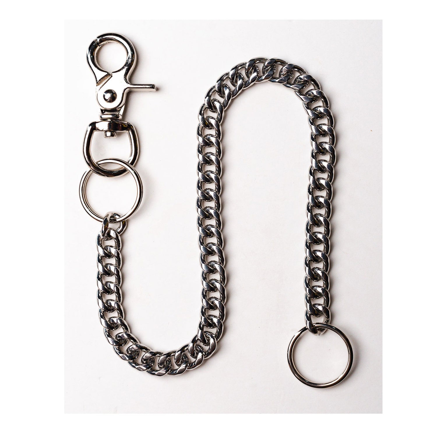 Cuban Replacement Chain 18' inch Stainless Pant Chain, Key Ring Fit Bifold Trifold Wallet