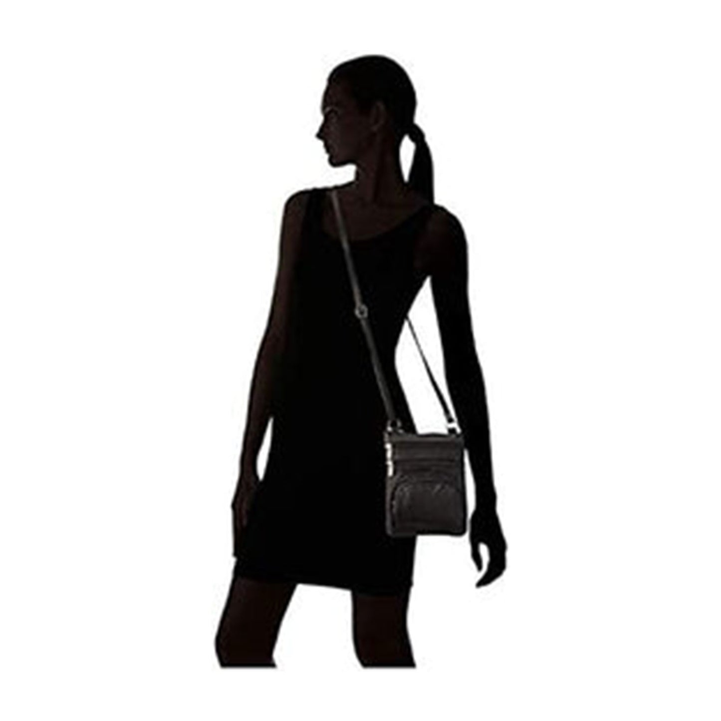 Multi Pocket Organizer Crossbody Leather Bag with Phone Holder
