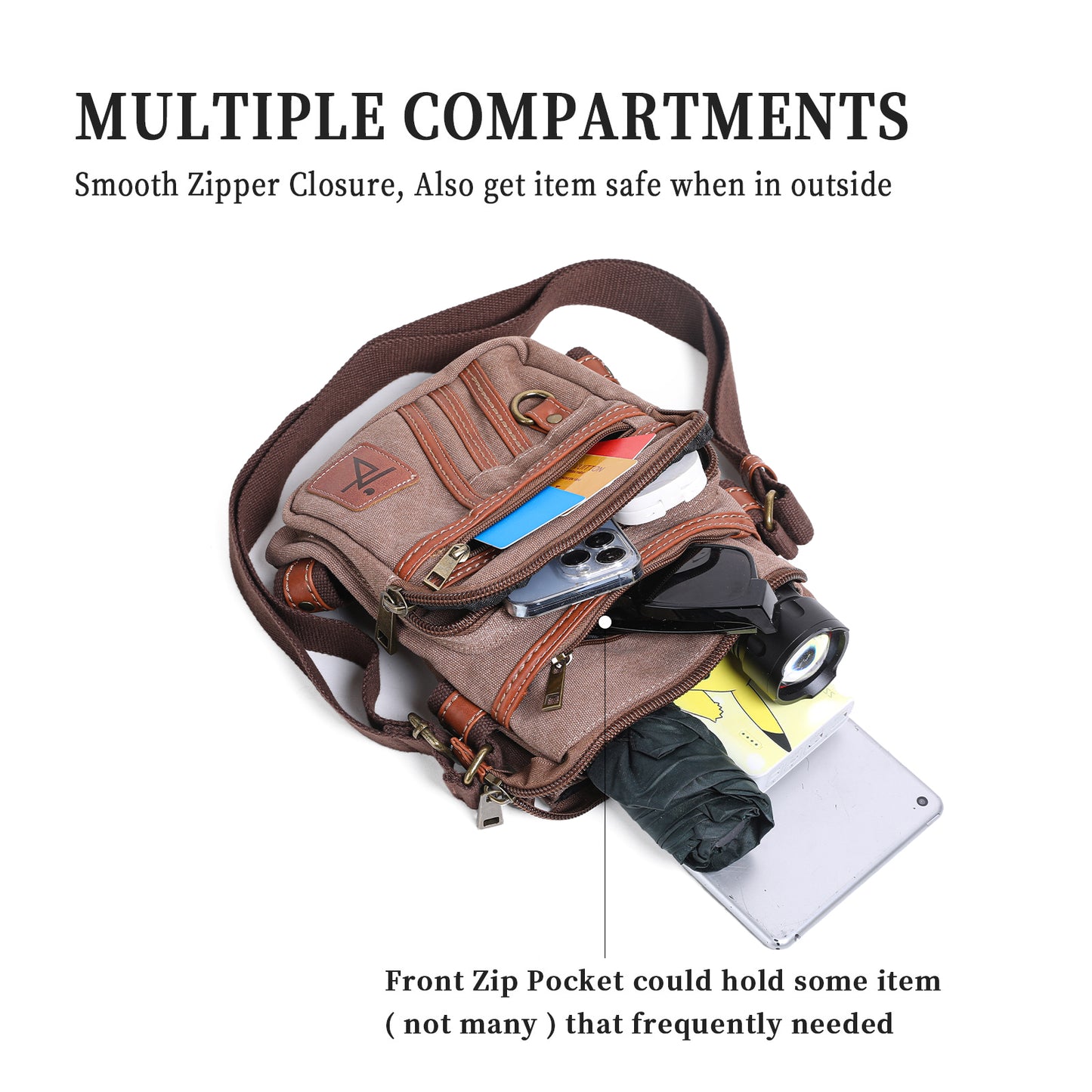 Crossbody Bag for Women Waxed Canvas Water Resistant
