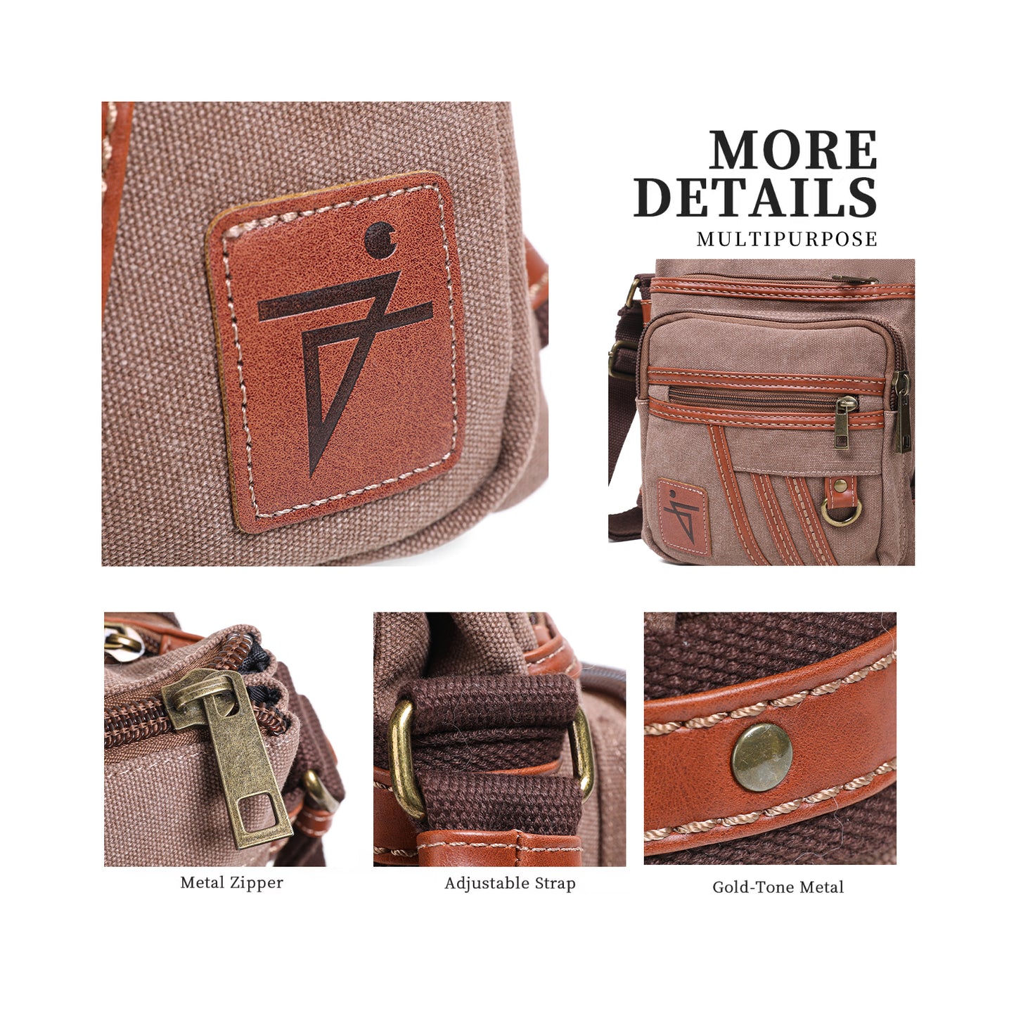 Crossbody Bag for Women Waxed Canvas Water Resistant