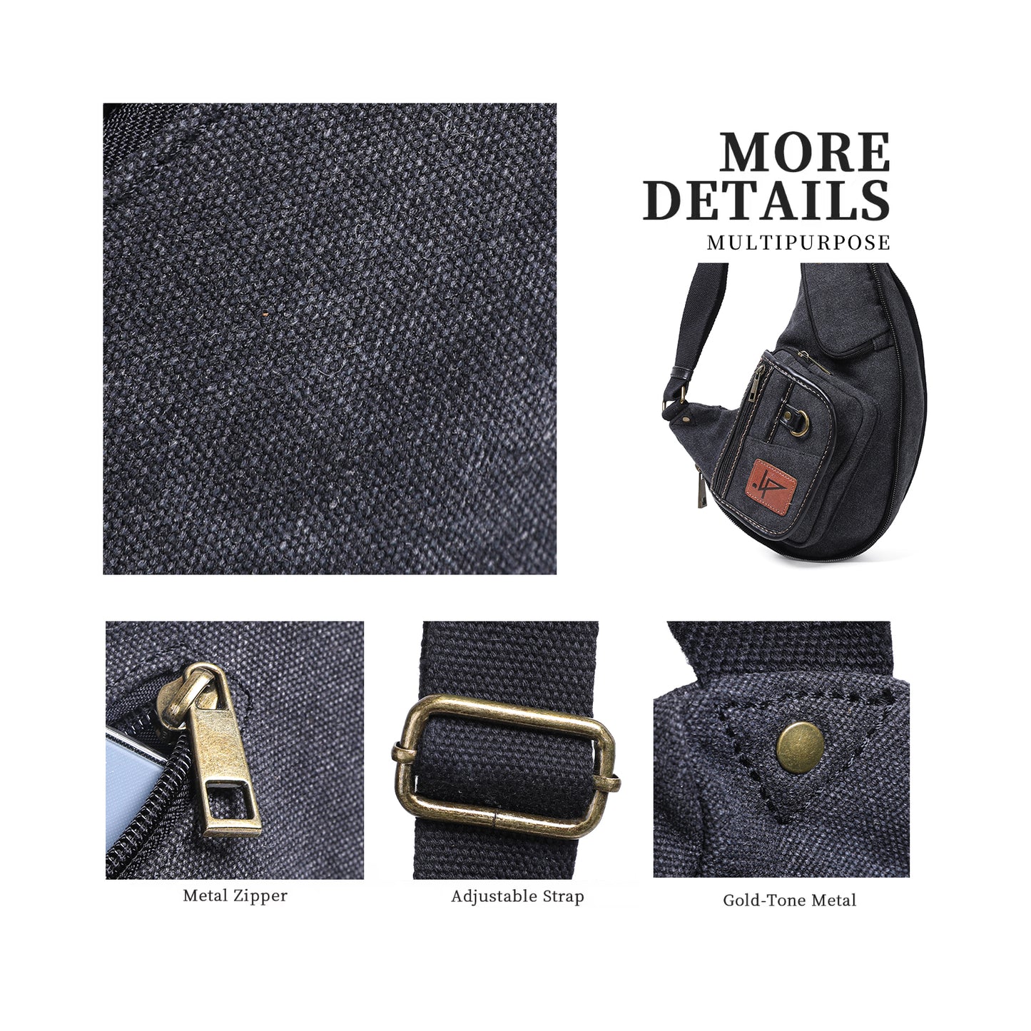 Anti Theft Hiking Sling Bag Water Resistant