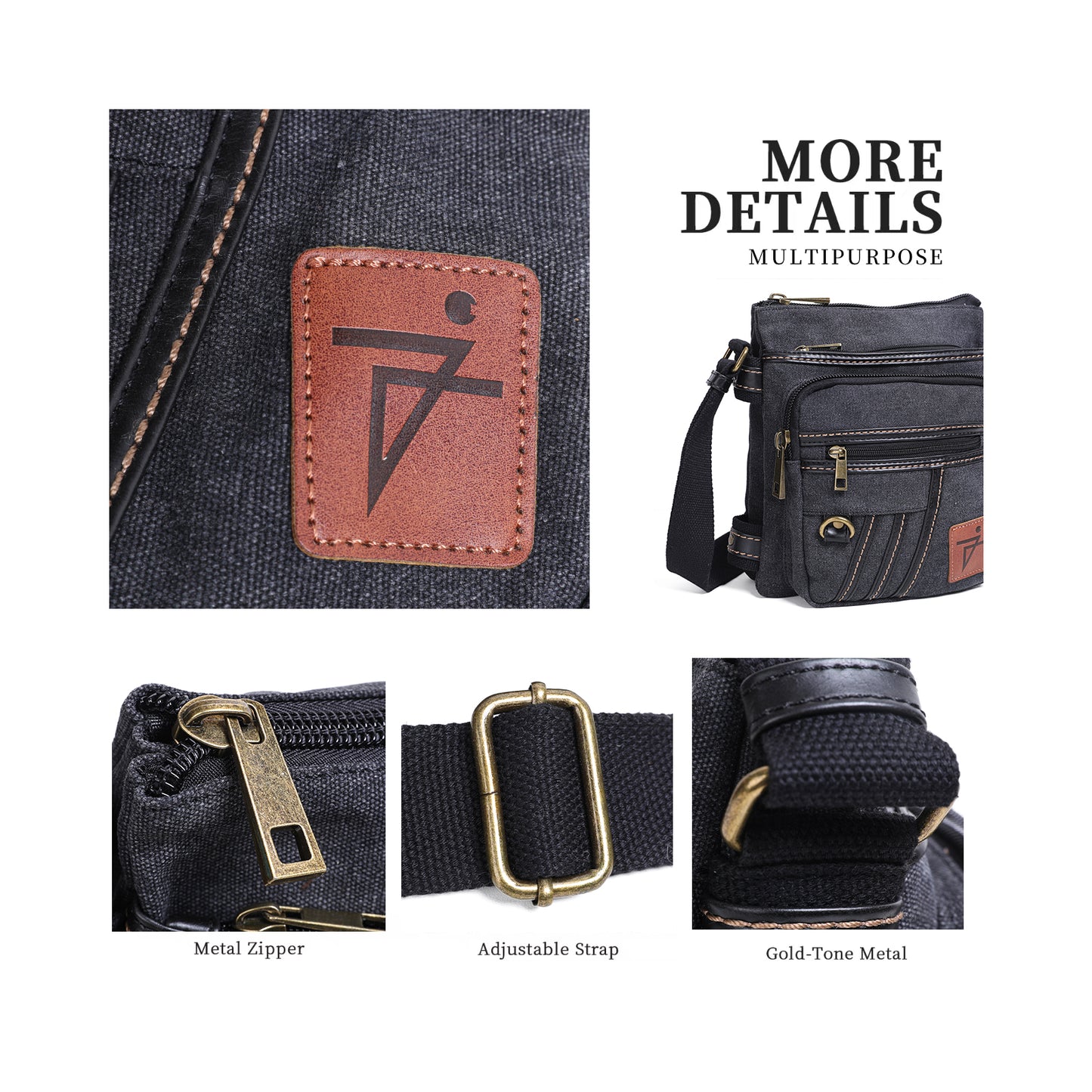 Crossbody Bag for Women Waxed Canvas Water Resistant