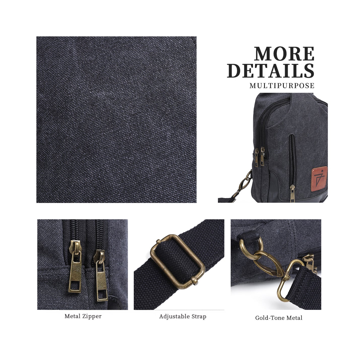 Anti Theft Sling Bag Waxed Canvas