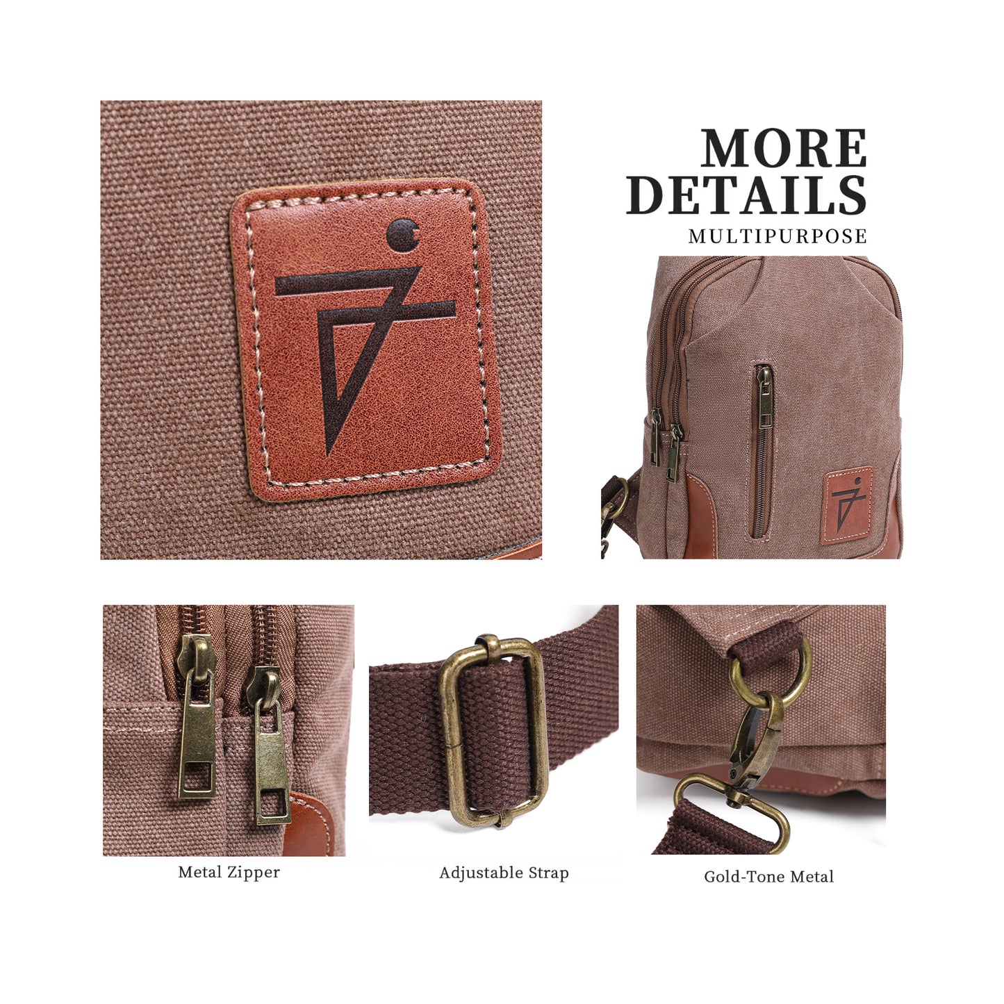 Anti Theft Sling Bag Waxed Canvas