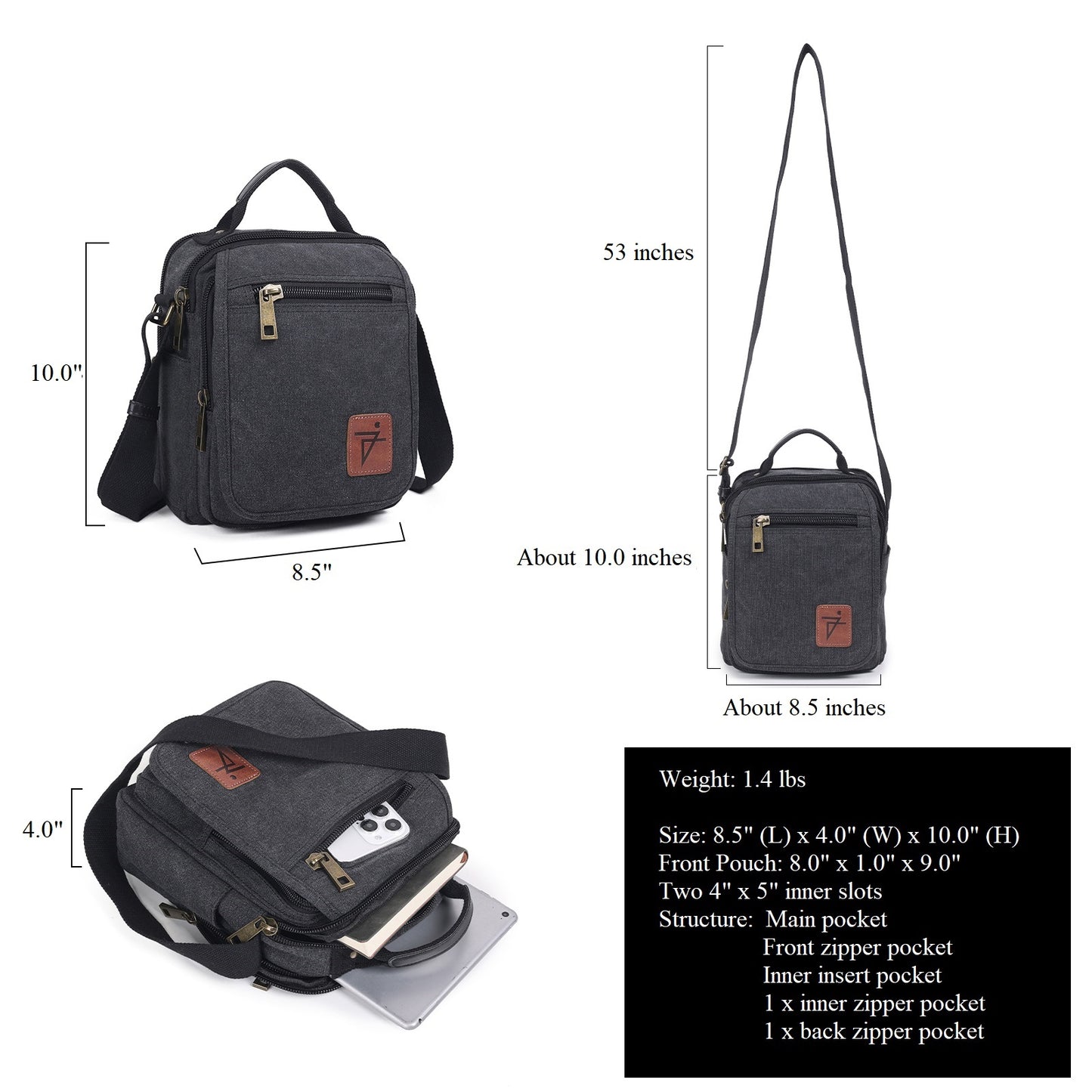 Travel Organizer Bag for Women Water Resistant Messenger bag for Men
