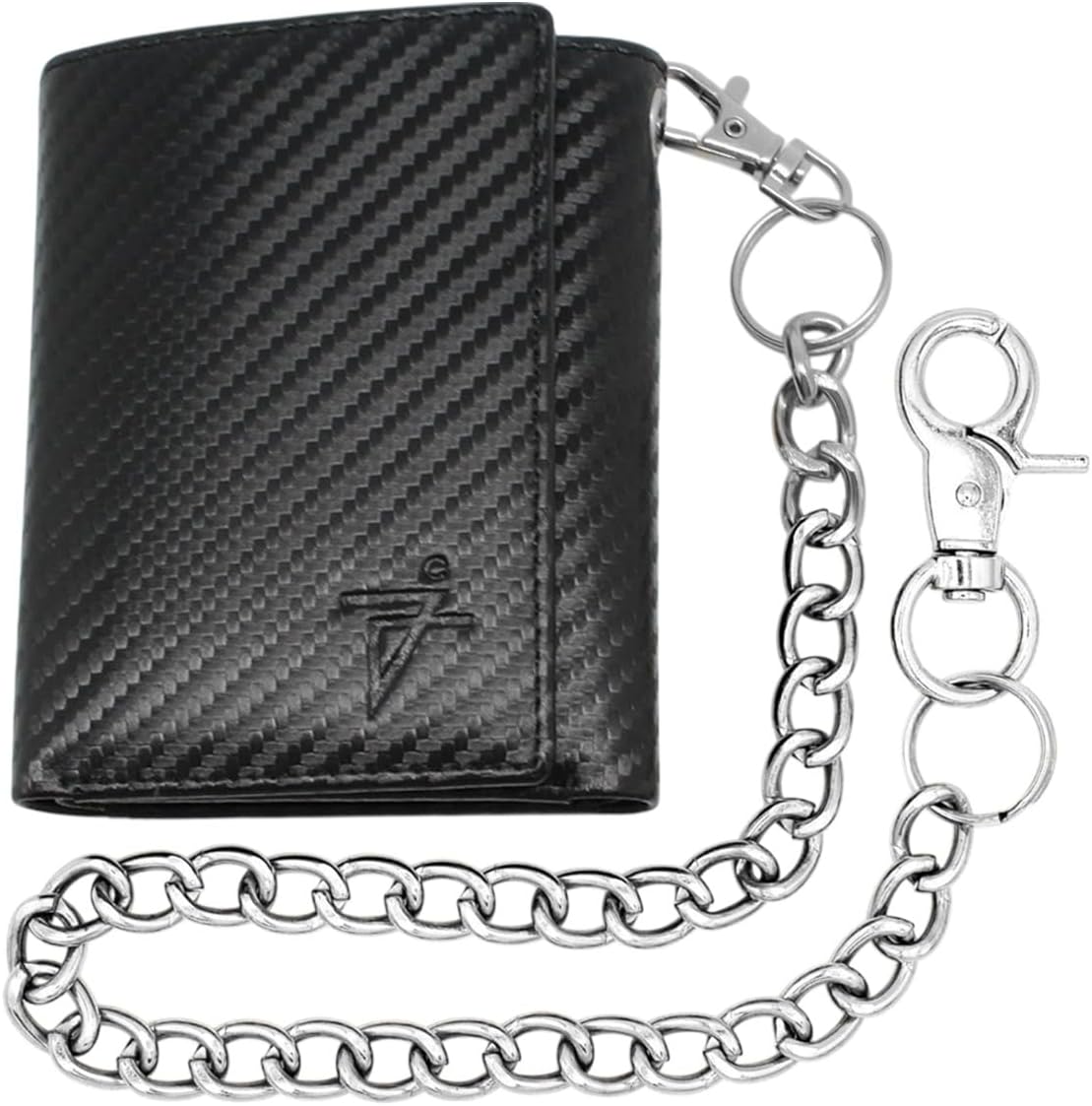 Carbon fiber leather trifold wallet