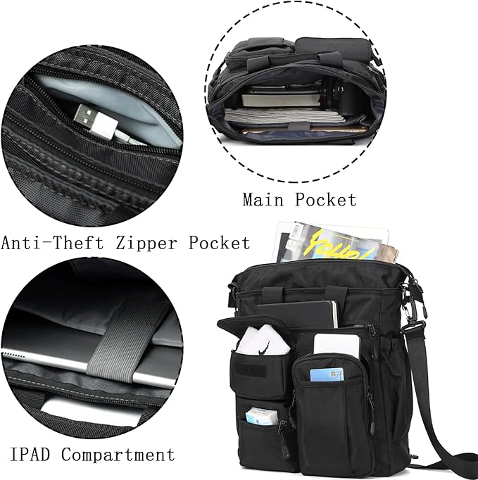 Messenger Bag Crossbody Bag Work Bag for Men Multi pocket Laptop Briefcases