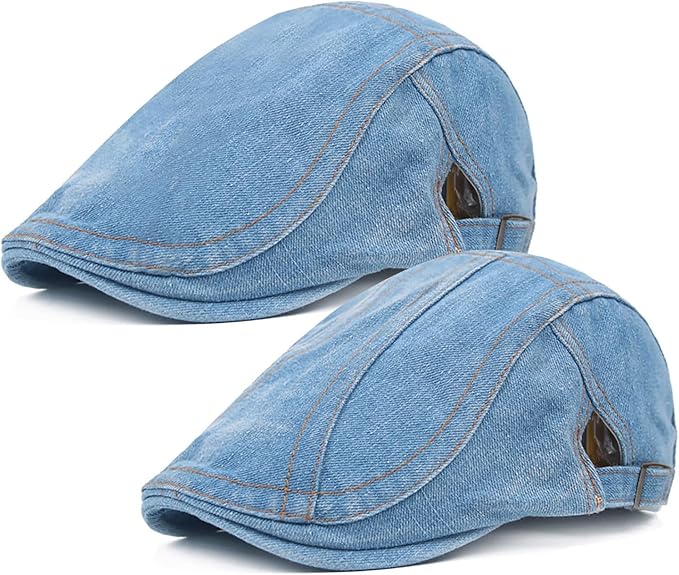Denim Newsboy Caps for Women & Men | Light Blue