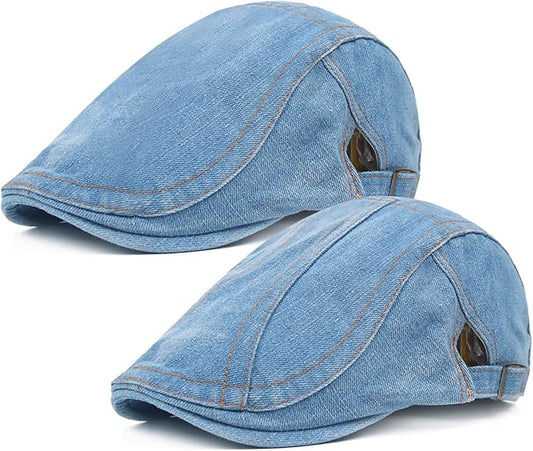 denim newsboy cap