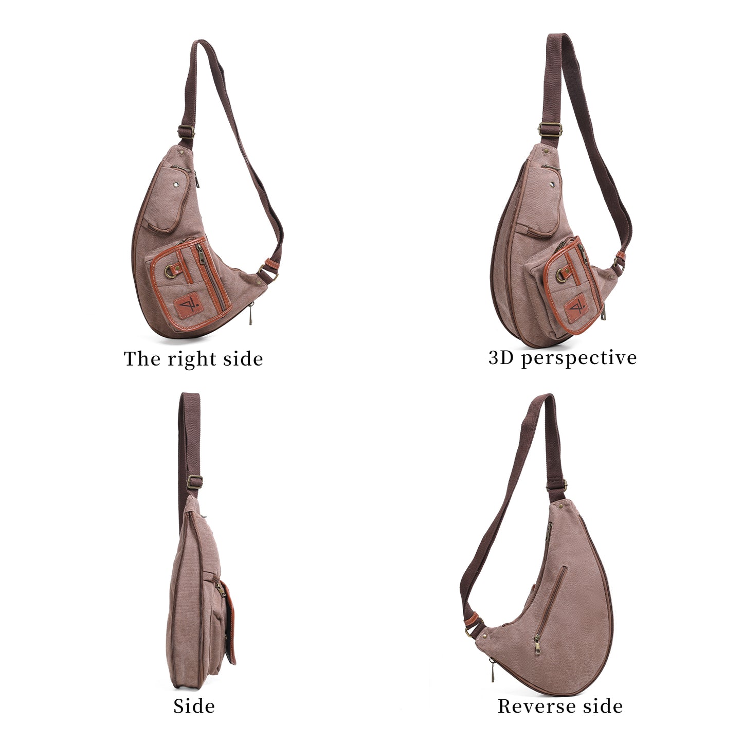Anti Theft Hiking Sling Bag Water Resistant