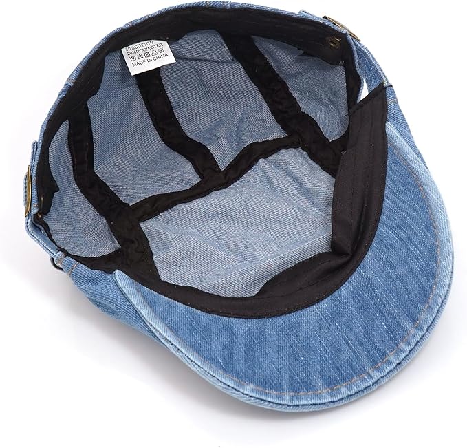 Denim Newsboy Caps for Women & Men | Light Blue