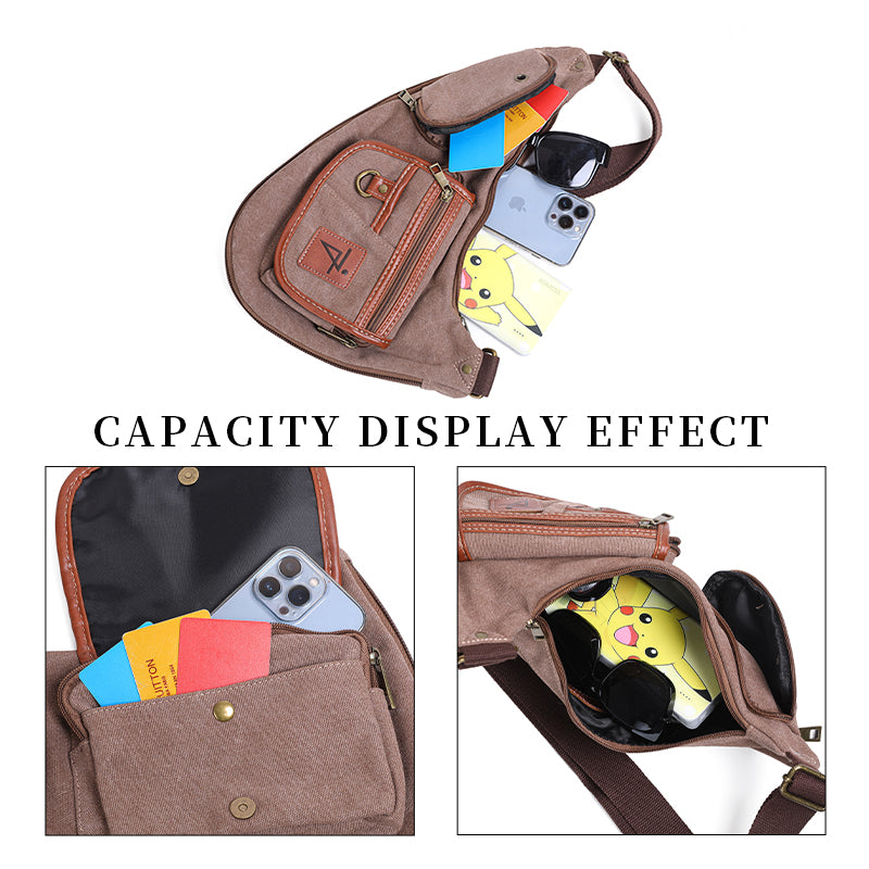 Anti Theft Hiking Sling Bag Water Resistant