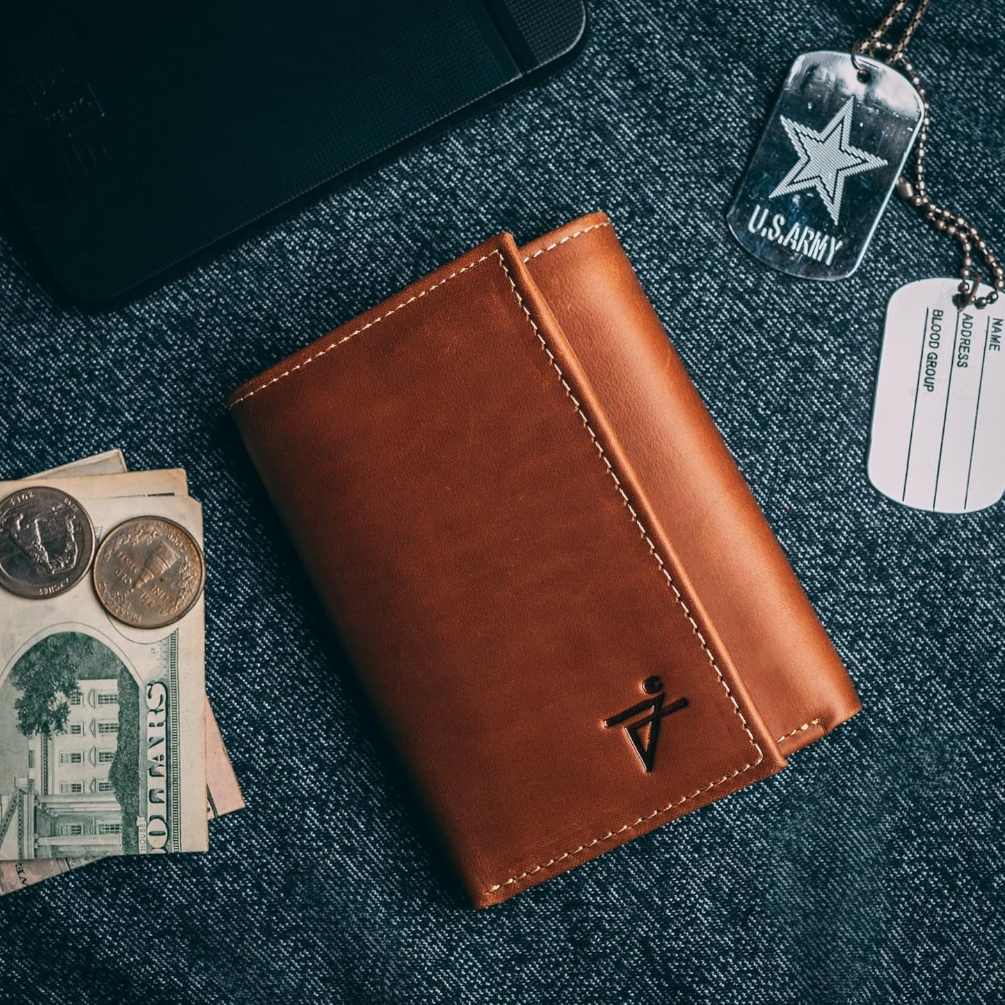 Trifold Leather Wallet For Men RFID Signal Blocking