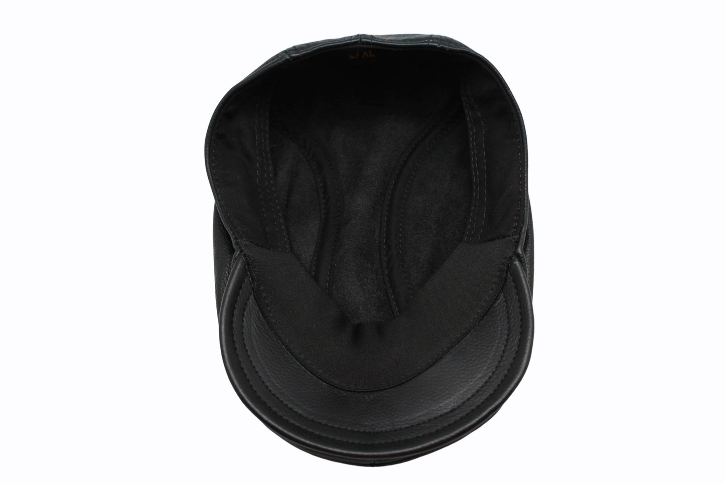 Black leather ascot cap