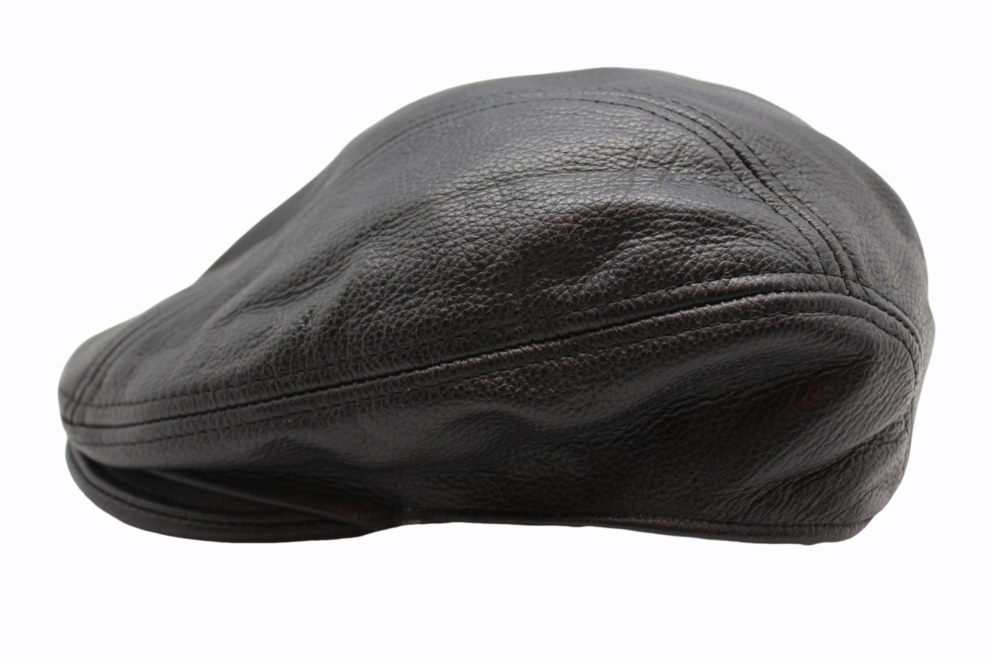 Black leather ascot cap