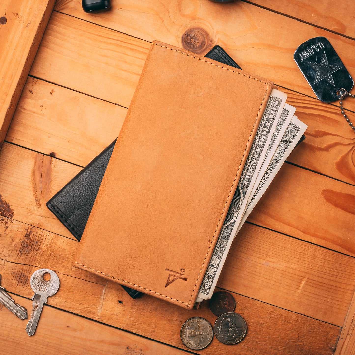 RFID Checkbook Cover Bi-fold Leather Wallet