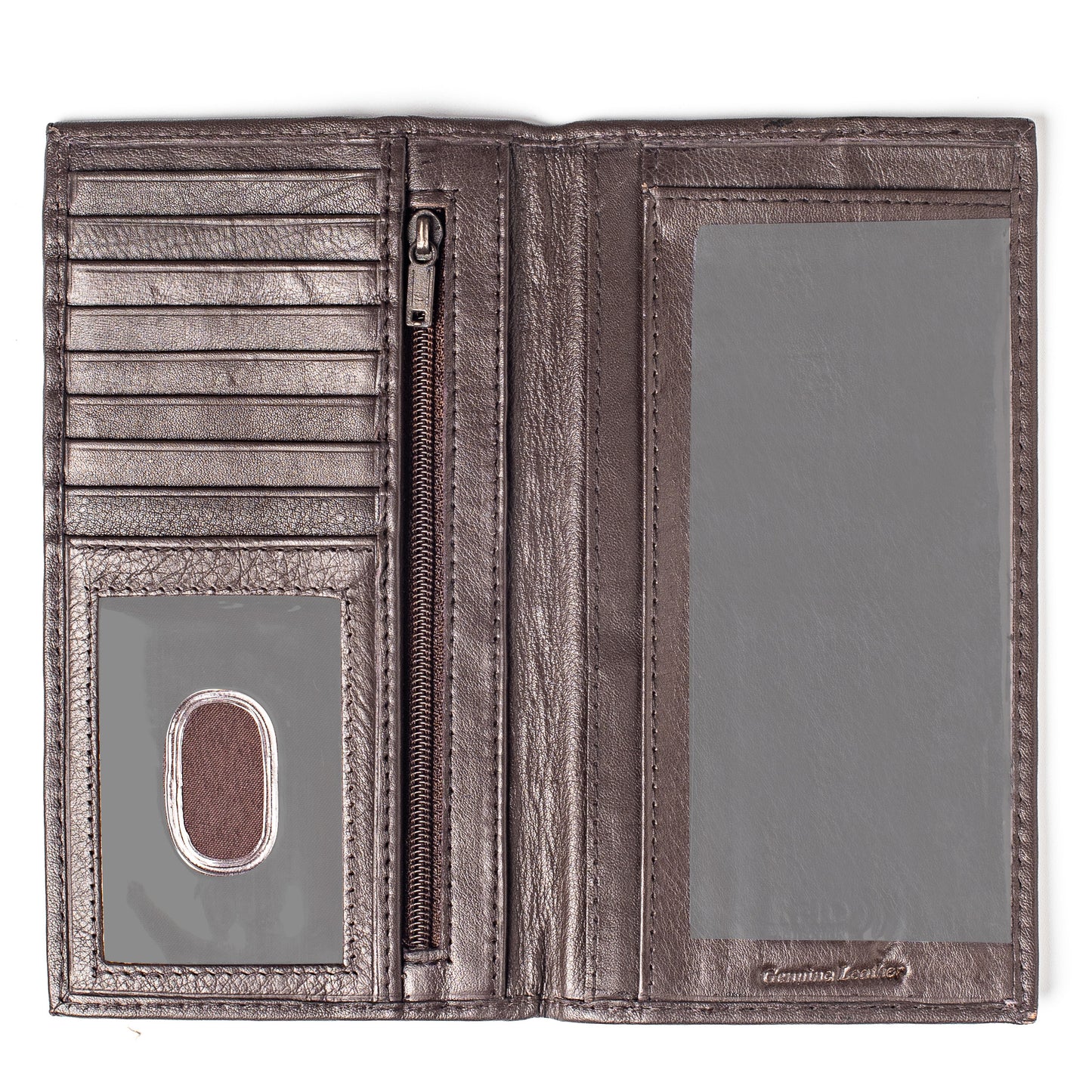 RFID Checkbook Cover Bi-fold Leather Wallet