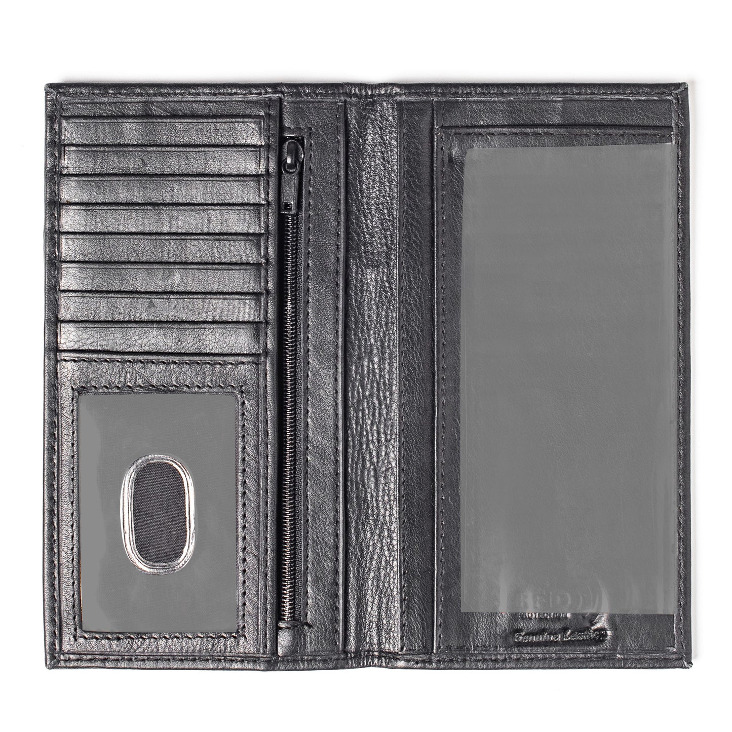 RFID Checkbook Bi-fold Leather Wallet