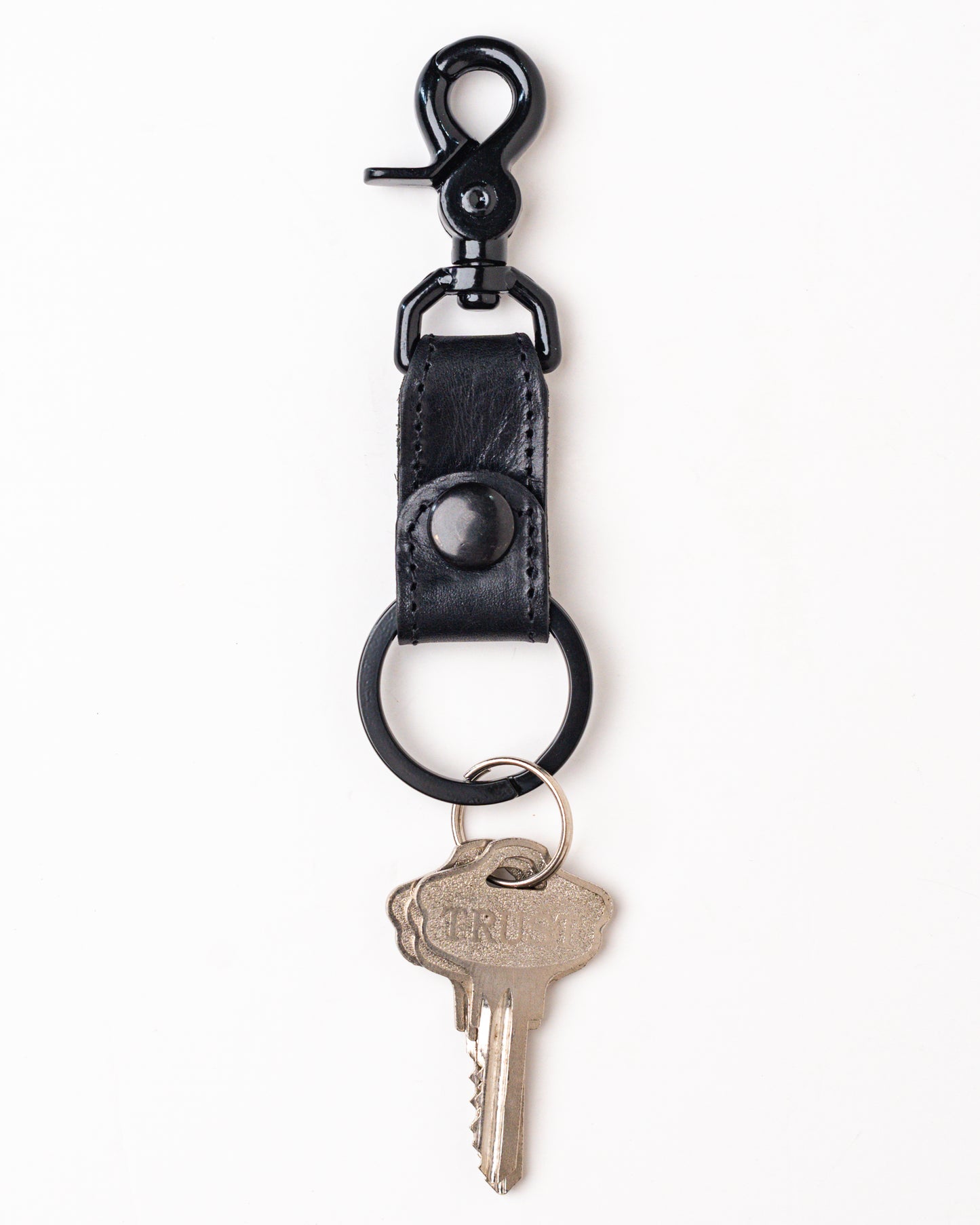 Leather loop hanging key chain