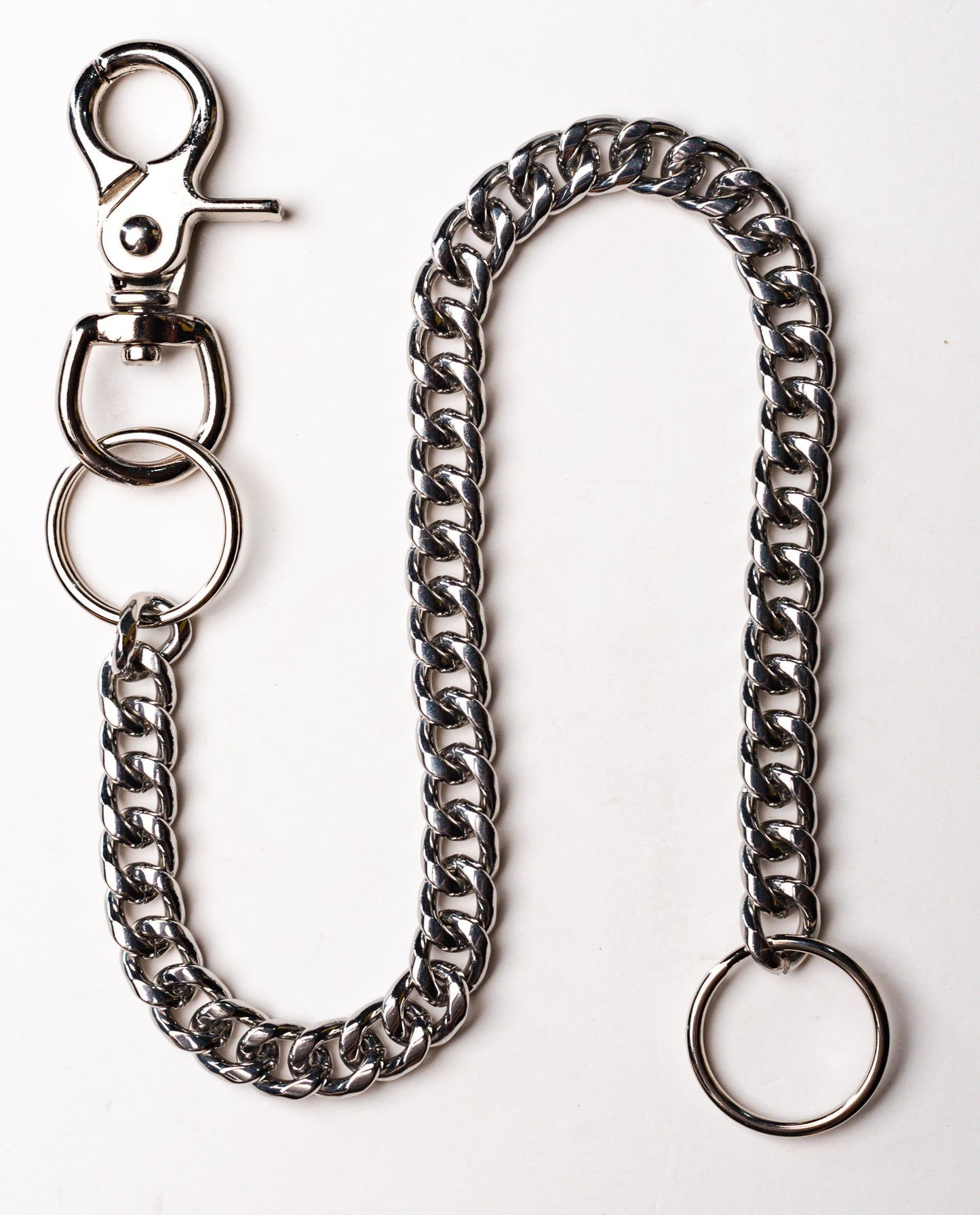 Cuban Replacement Chain 18' inch Stainless Pant Chain, Key Ring Fit Bifold Trifold Wallet