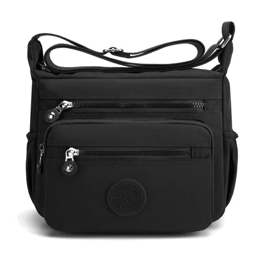 Black Nylon Crossbody Bag | For Women