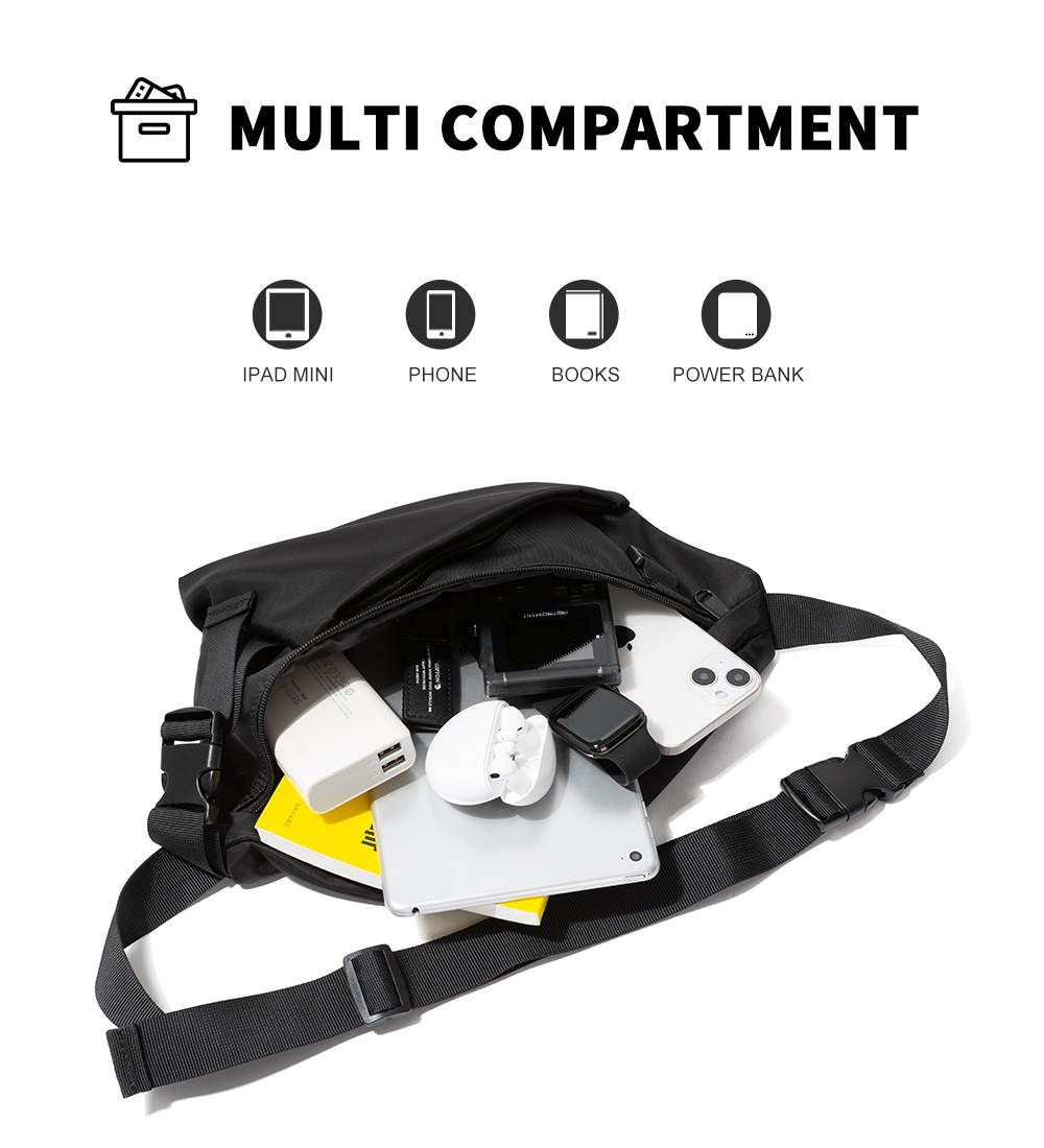 Waterproof Fanny Pack | Black Chest Bag