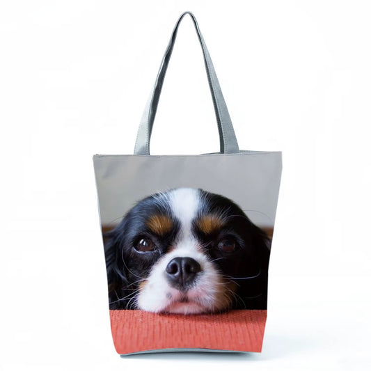 Cavalier King Charles Spaniel Face Tote Bag