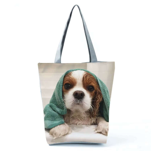 Puppy Dog Bath Time Tote Bag Shoulder Bag – Cute & Spacious