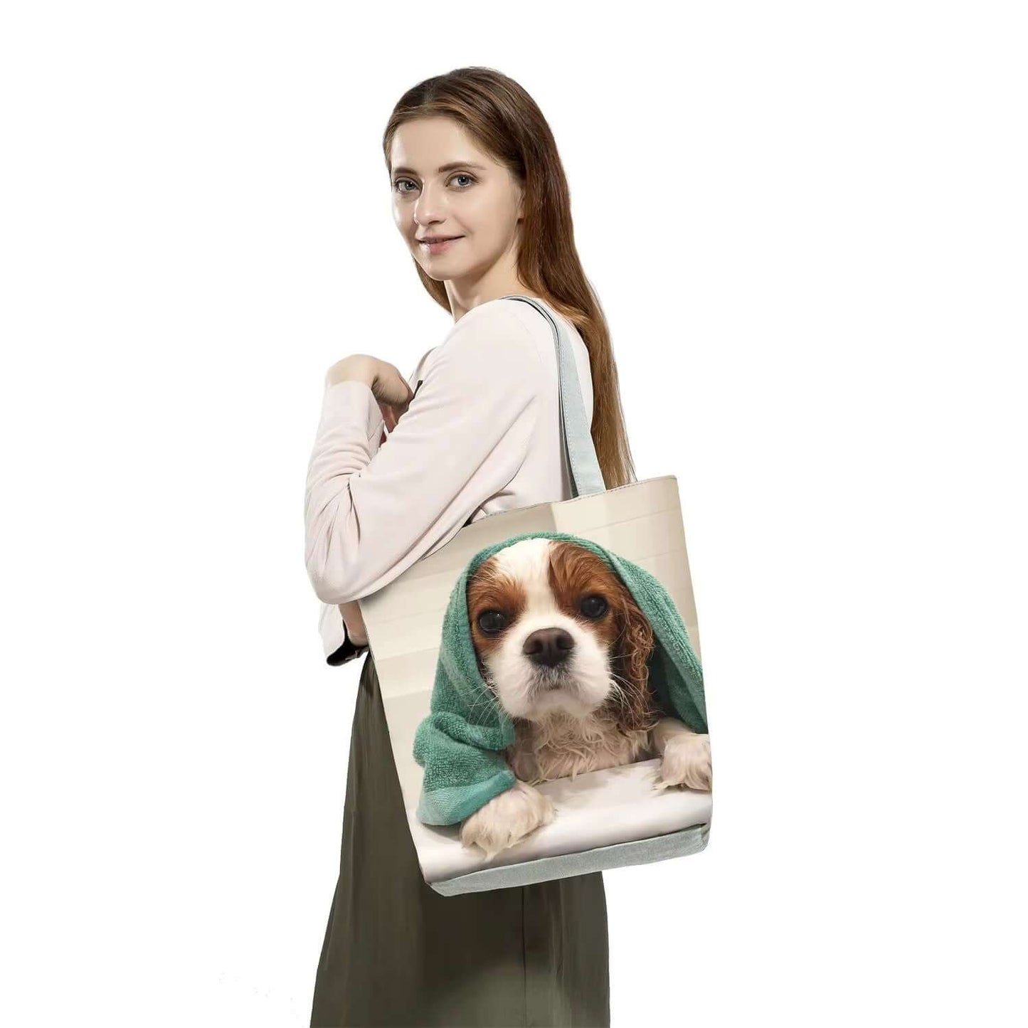 Puppy Dog Bath Time Tote Bag Shoulder Bag – Cute & Spacious