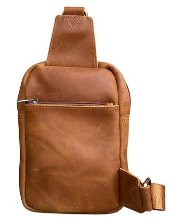 Vintage Leather Crossbody Sling Bag for Men & Women