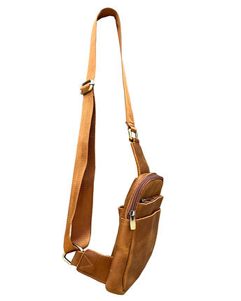 Vintage Leather Crossbody Sling Bag for Men & Women