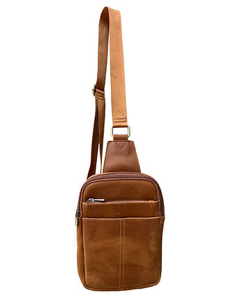 Vintage Leather Crossbody Sling Bag for Men & Women