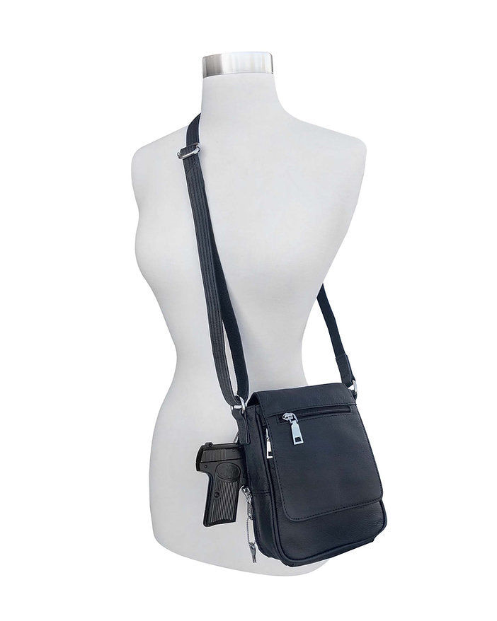 Compact Concealment Crossbody Leather Bag