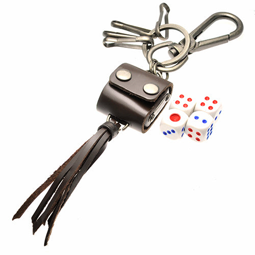 Key Chain Holder with Leather Accents for Bikers, Trucker, Motorcyclist, Raiders