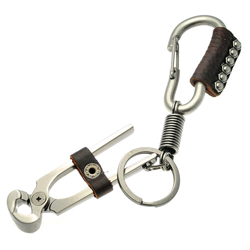 Key Chain Holder with Leather Accents for Bikers, Trucker, Motorcyclist, Raiders