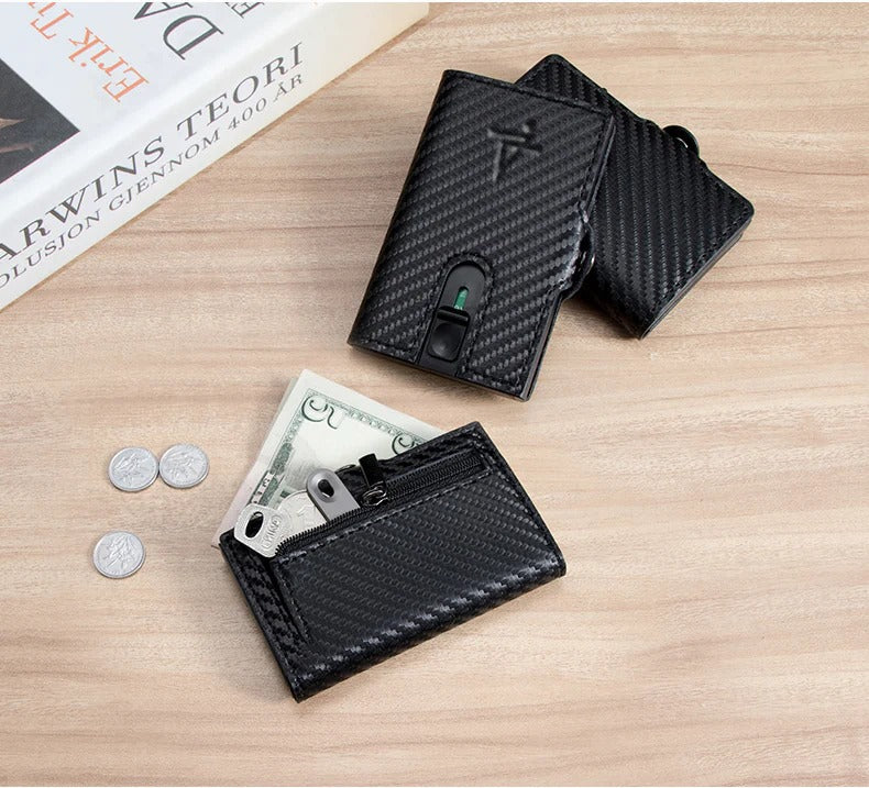 Carbon Fiber Wallet RFID Safe Card Case Holder