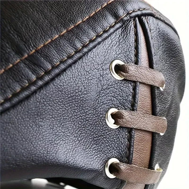 Men’s leather newsboy cap