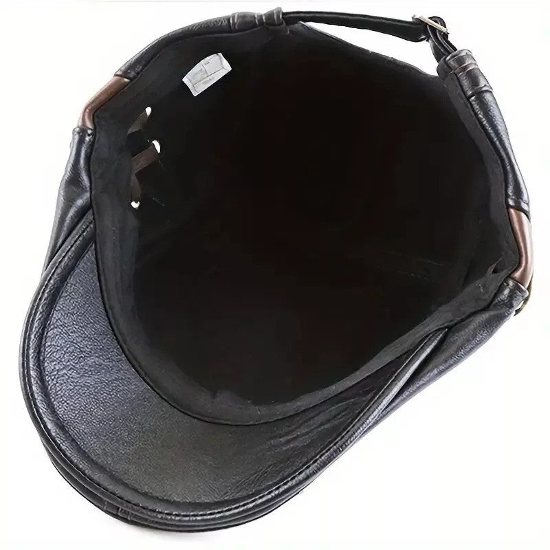 Men’s leather newsboy cap