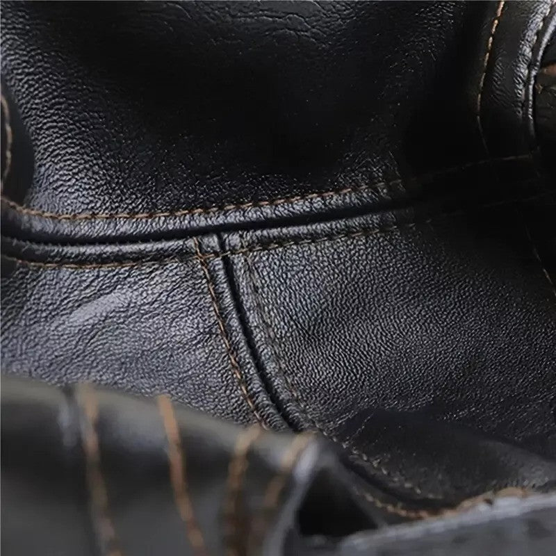 Men’s leather newsboy cap