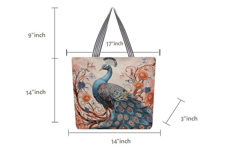 Sea Turtle Beach Tote Bag - Nautical Ocean Print with Rope Handles