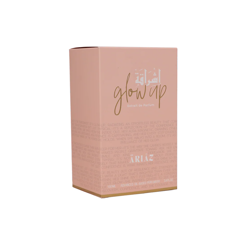 GLOW UP by ARIAZ 3.4oz/100ml Extrait De Parfum for Women – Fruity Floral Musk + Includes Free Sample Set (6 Scents)