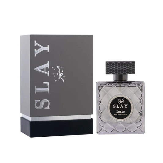 SLAY by ARIAZ 3.4oz/100ml Eau De Parfum for Men – Woody Aromatic + Includes Free Sample Set (6 Scents)
