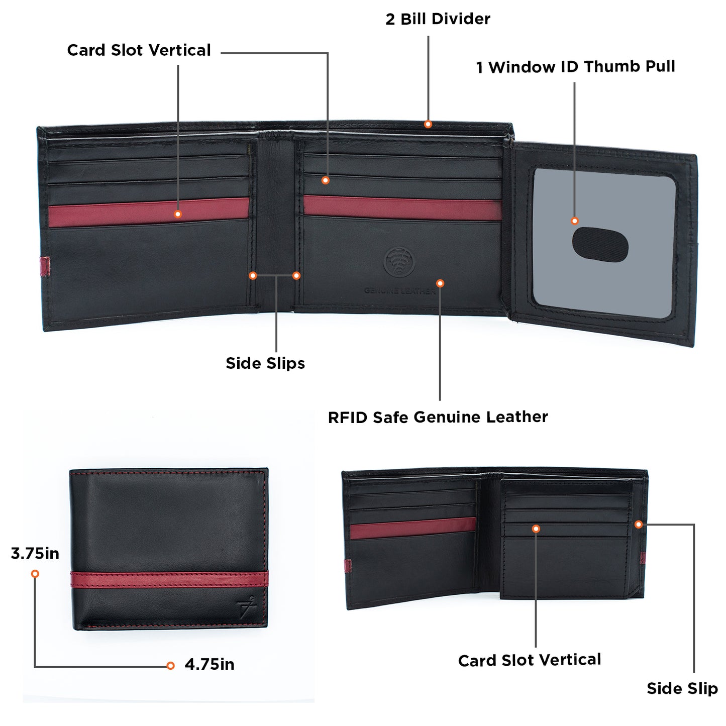 Men's Leather Wallet Bifold | RFID-Safe